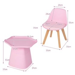 Set masa + 2 scaune Costway HY10041PI (Pink) Thumb