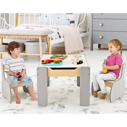 Set masa + 2 scaune Costway HY10080GR (Grey/Natural) Thumb