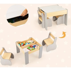 Set masa + 2 scaune Costway HY10080GR (Grey/Natural) Thumb