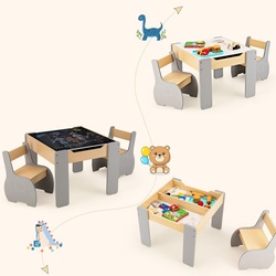 Set masa + 2 scaune Costway HY10080GR (Grey/Natural) Thumb