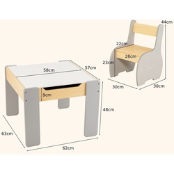 Set masa + 2 scaune Costway HY10080GR (Grey/Natural) Thumb