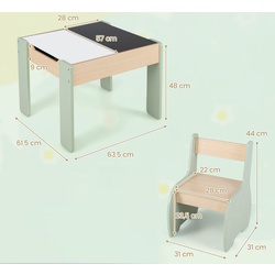 Set masa + 2 scaune Costway HY10080LS (Green/Natural) Thumb