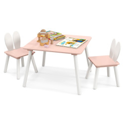 Set masa + 2 scaune Costway HY10103PI (Powdery Pink/White) Thumb