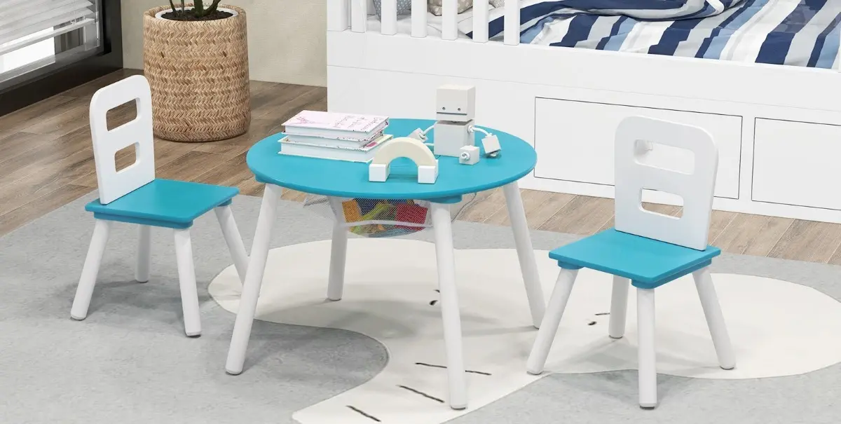 Set masa + 2 scaune Costway HY10249GN (White/Green)