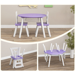 Set masa + 2 scaune Costway HY10249PU (White/Purple) Thumb