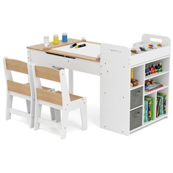 Set masa + 2 scaune Costway HY10310NA (White/Natural) Thumb
