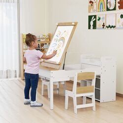 Set masa + 2 scaune Costway HY10310NA (White/Natural) Thumb