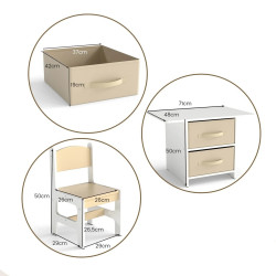 Set masa+2 scaune Costway HY10341BE (Beige/White) Thumb