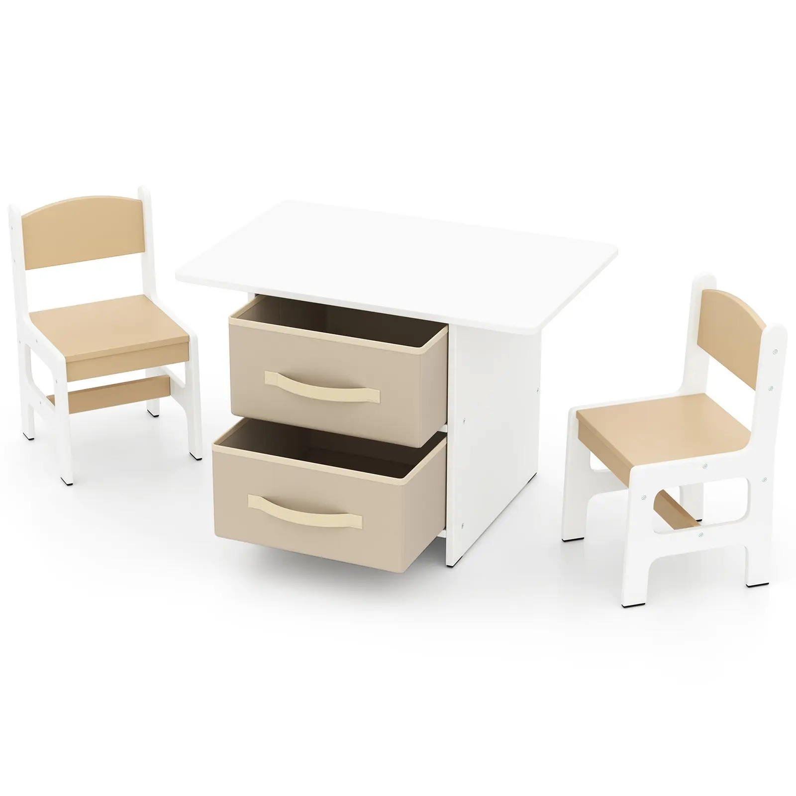 Set masa+2 scaune Costway HY10341BE (Beige/White)