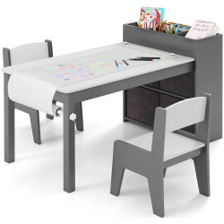 Set masa + 2 scaune Costway HY10355GR (White/Grey) Thumb
