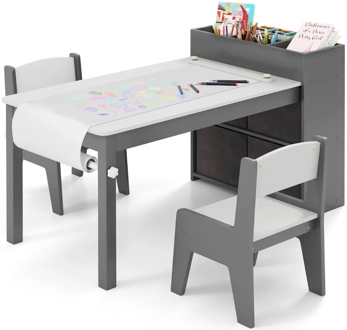 Set masa + 2 scaune Costway HY10355GR (White/Grey) - 2