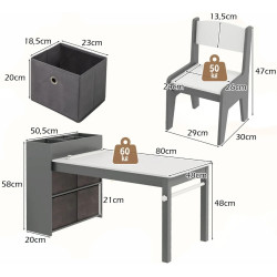 Set masa + 2 scaune Costway HY10355GR (White/Grey) Thumb