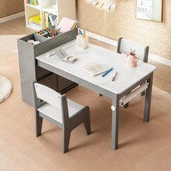Set masa + 2 scaune Costway HY10355GR (White/Grey)