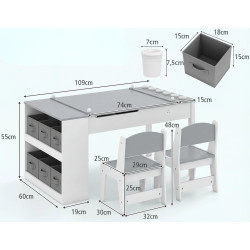 Set masa + 2 scaune Costway HY10447GR (Grey/White) Thumb