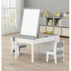 Set masa + 2 scaune Costway HY10447GR (Grey/White)
