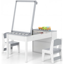 Set masa + 2 scaune Costway HY10447GR (Grey/White) Thumb