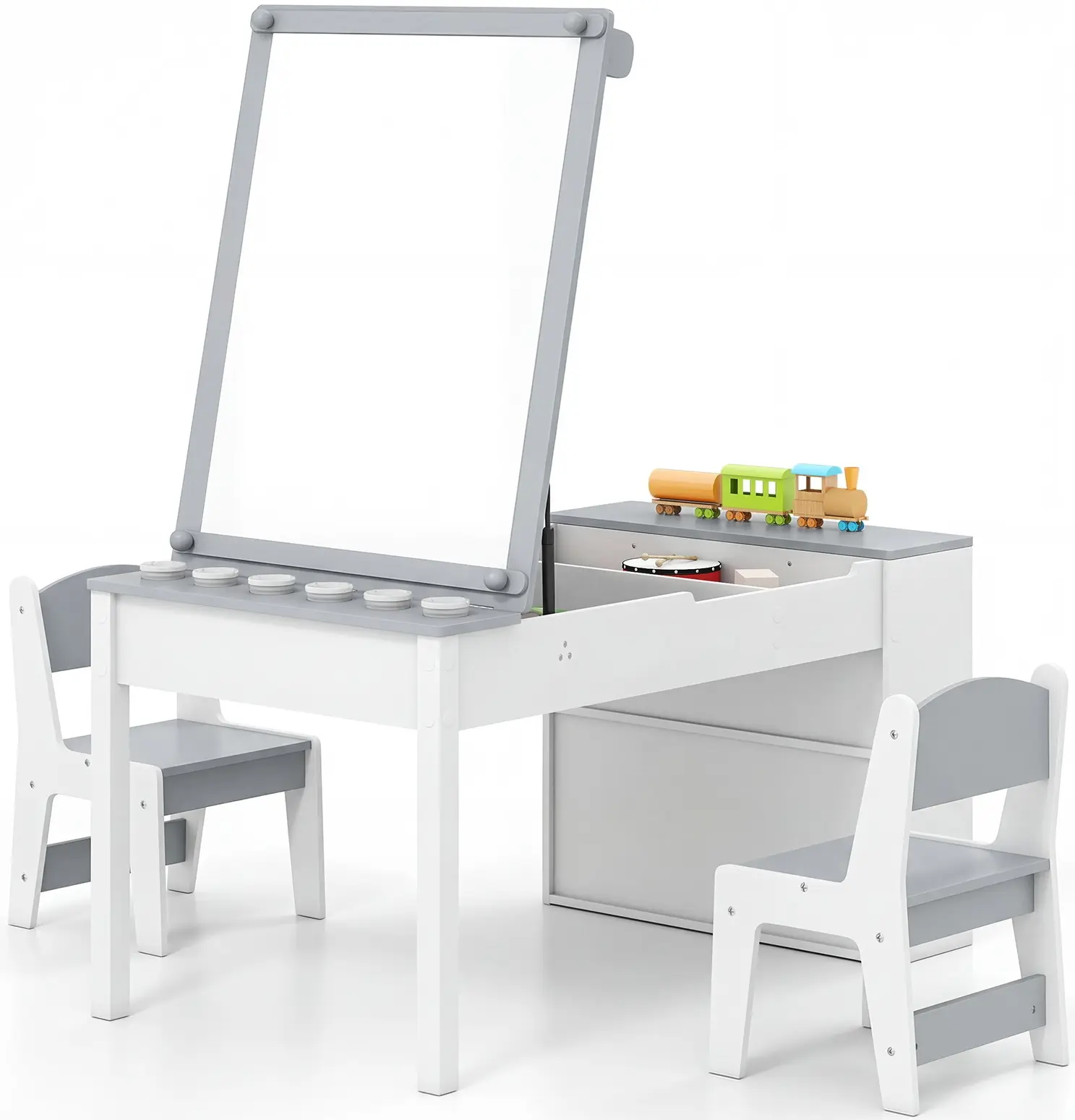 Set masa + 2 scaune Costway HY10447GR (Grey/White) - 2