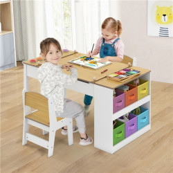 Set masa + 2 scaune Costway HY10447NA (White/Natural) Thumb