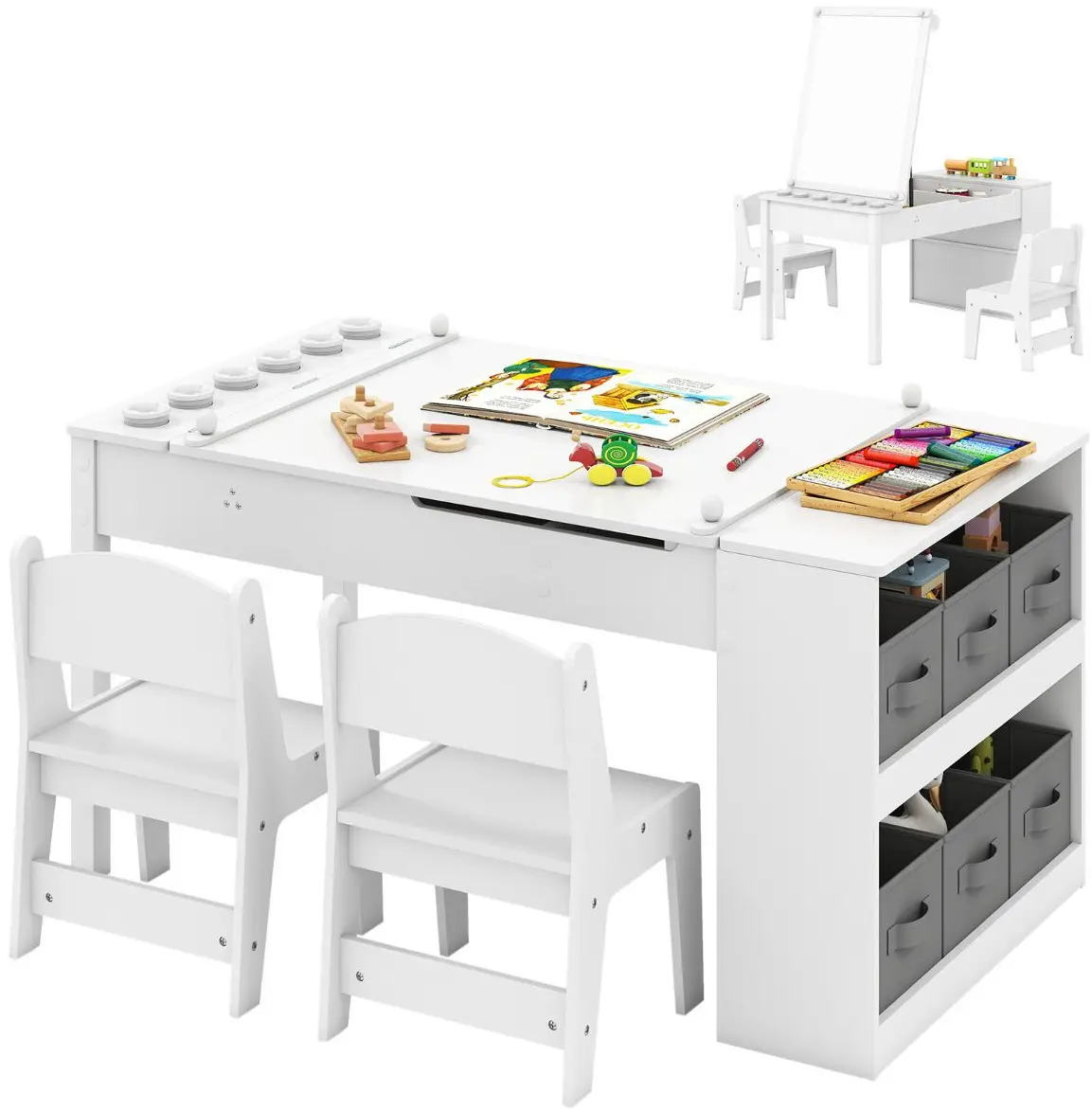 Set masa + 2 scaune Costway HY10447WH (White) - 2