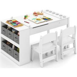 Set masa + 2 scaune Costway HY10447WH (White) Thumb