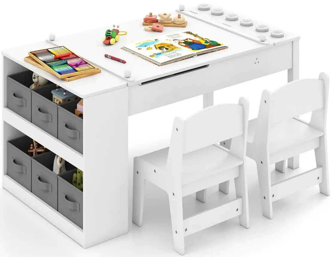 Set masa + 2 scaune Costway HY10447WH (White) - 3