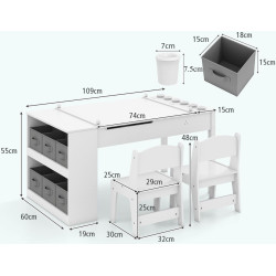 Set masa + 2 scaune Costway HY10447WH (White) Thumb