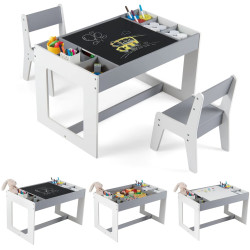 Set masa + 2 scaune Costway HY10473HB (Grey/White) Thumb