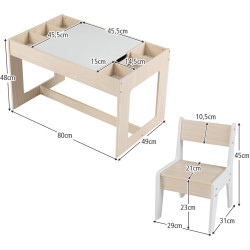Set masa + 2 scaune Costway HY10473NA (Natural/White) Thumb