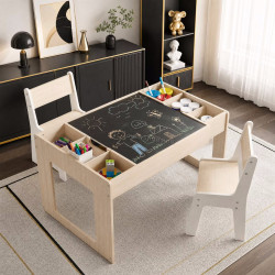 Set masa + 2 scaune Costway HY10473NA (Natural/White)