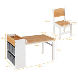 Set masa + 2 scaune Costway HY10485NA (Natural/White) Thumb
