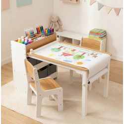 Set masa + 2 scaune Costway HY10485NA (Natural/White)