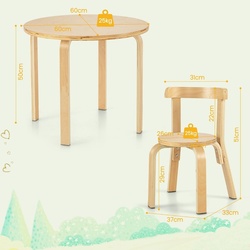 Set masa + 4 scaune Costway HY10044YM (Natural) Thumb