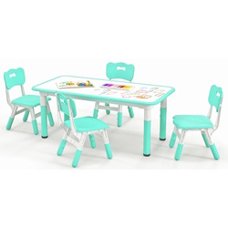 Set masa + 4 scaune Costway HY10179GN (Green/White) Thumb