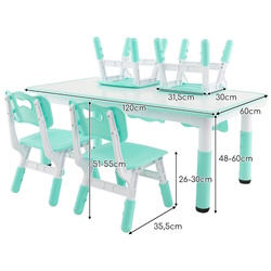 Set masa + 4 scaune Costway HY10179GN (Green/White) Thumb