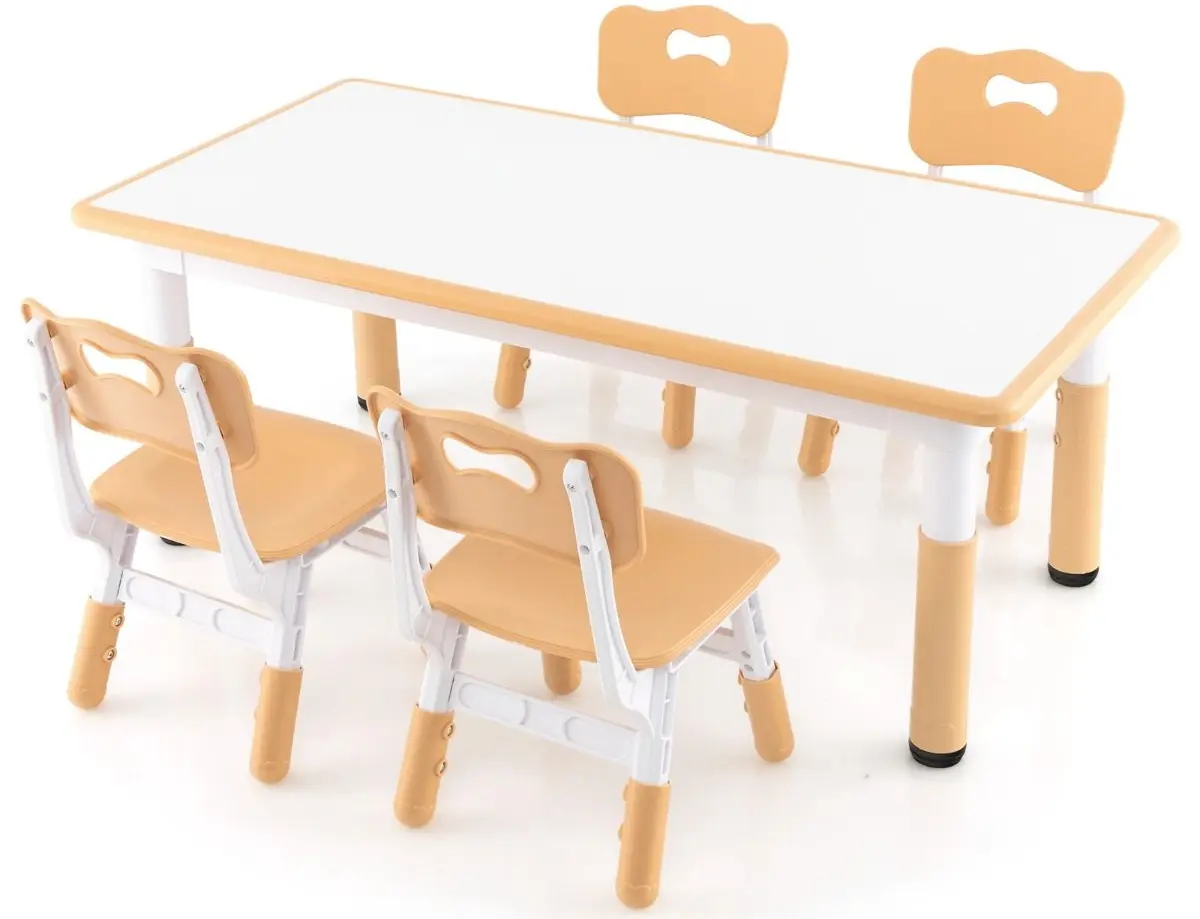 Набор стол + 4 стульчика Costway HY10179NA (Natural/White)