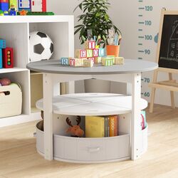 Набор стол + 4 стульчика Costway HY10311GR (Grey/White)
