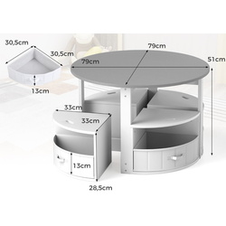 Set masa + 4 scaune Costway HY10311GR (Grey/White) Thumb