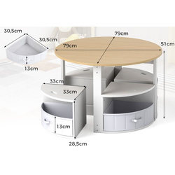 Set masa + 4 scaune Costway HY10311NA (Natural/White) Thumb