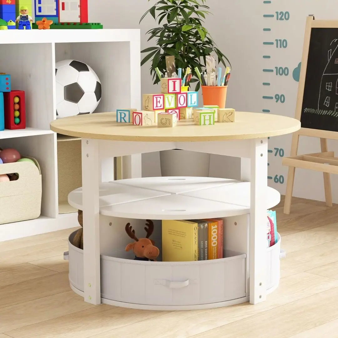 Set masa + 4 scaune Costway HY10311NA (Natural/White)