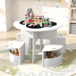 Набор стол + 4 стульчика Costway HY10324WH (White)