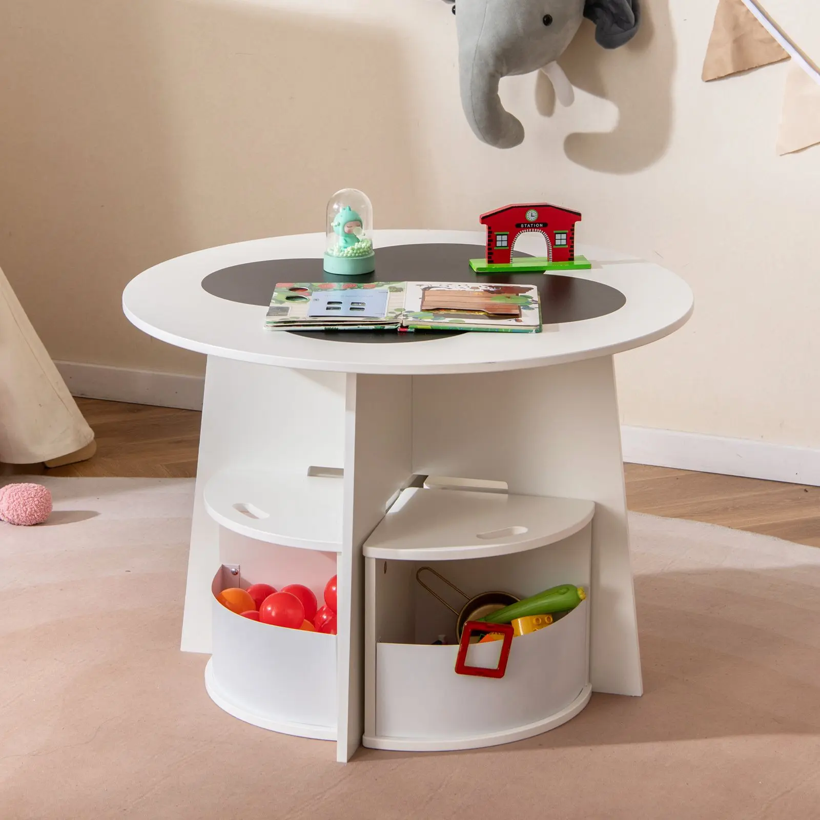 Набор стол + 4 стульчика Costway HY10324WH (White)