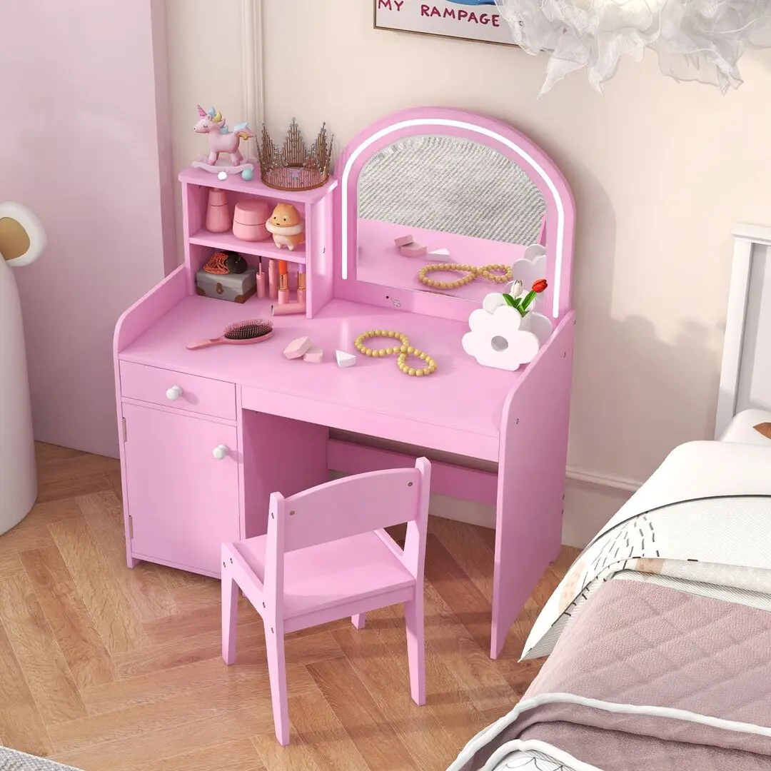 Set masa+scaun Costway HY10160PI (Pink)