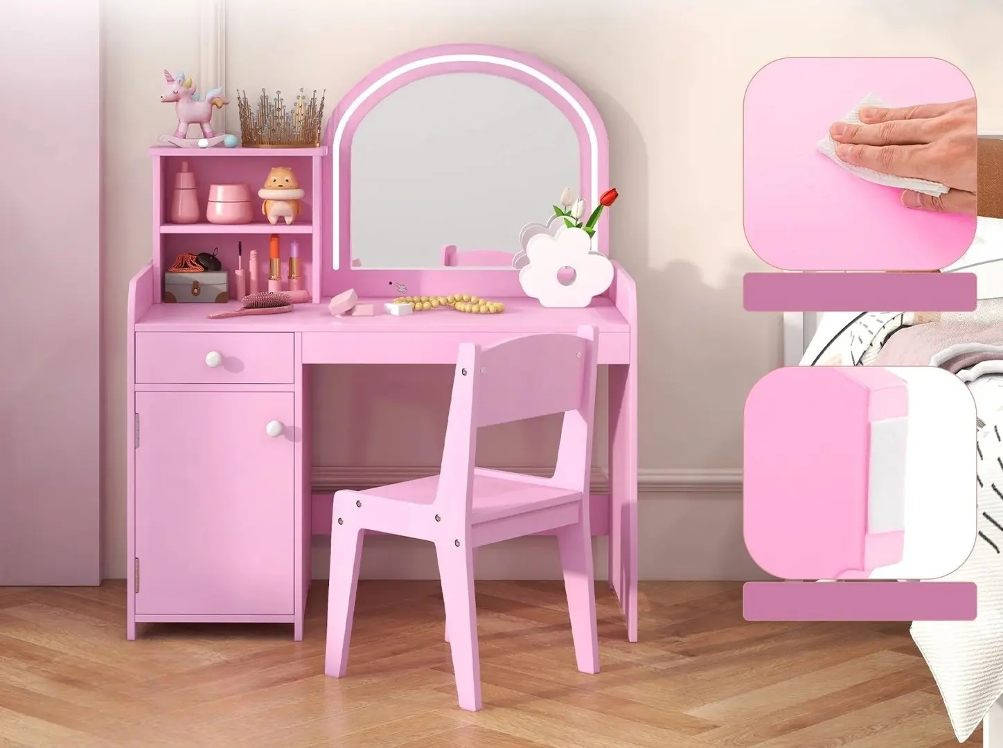 Set masa+scaun Costway HY10160PI (Pink)