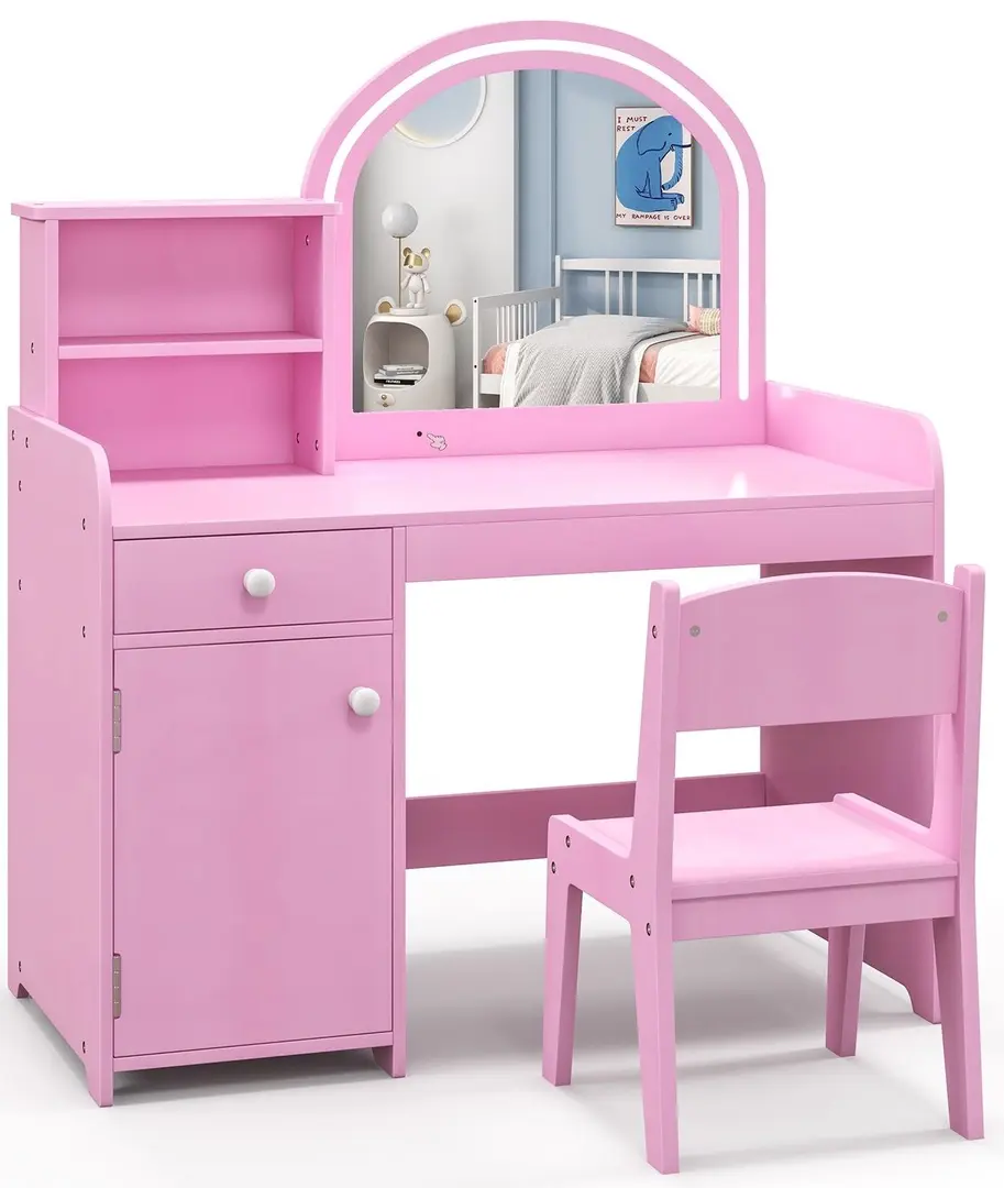 Set masa+scaun Costway HY10160PI (Pink)