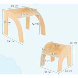 Набор стол + стульчик Costway HY10352NA (Natural) Thumb