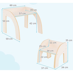 Set masa + scaun Costway HY10352WH (White) Thumb