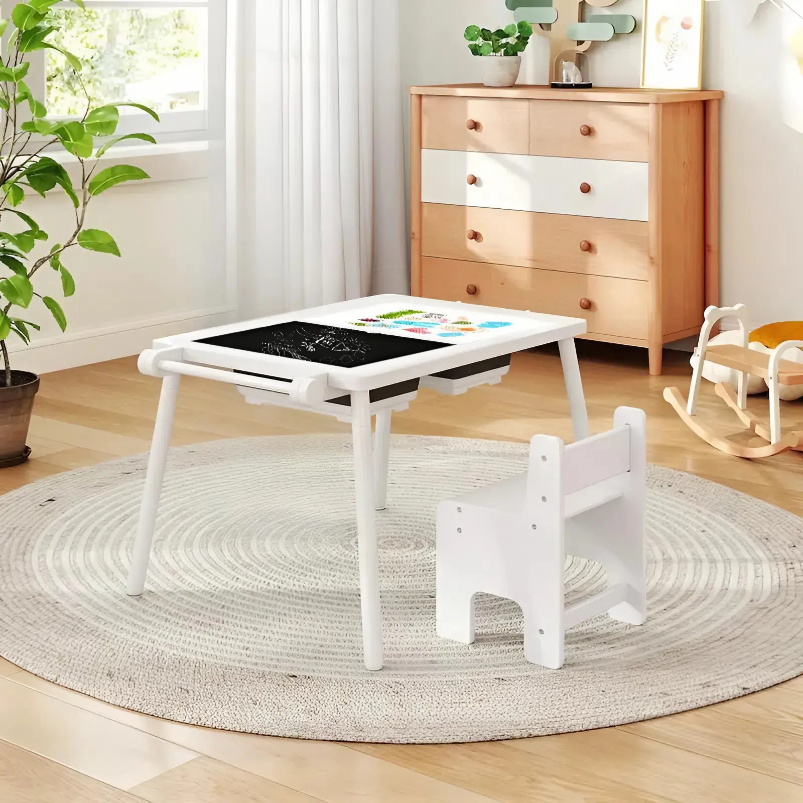 Set masa + scaun Costway TP10245NA (White)