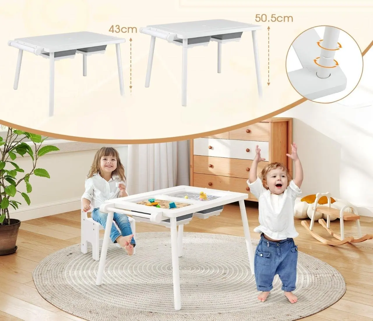Set masa + scaun Costway TP10245NA (White) - 2
