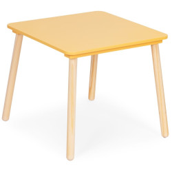 Set masa + 2 scaune Ecotoys 6162 (Yellow/Natural) Thumb