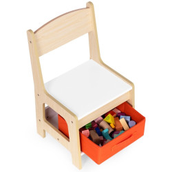 Set masa + 2 scaune Ecotoys ZKC-1C (Natural/White) Thumb